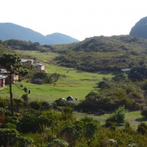 Campground Terreiao with our red tent (on the right bottom side)